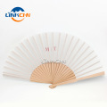 Personalized wooden silk portable hand fan with custom logo